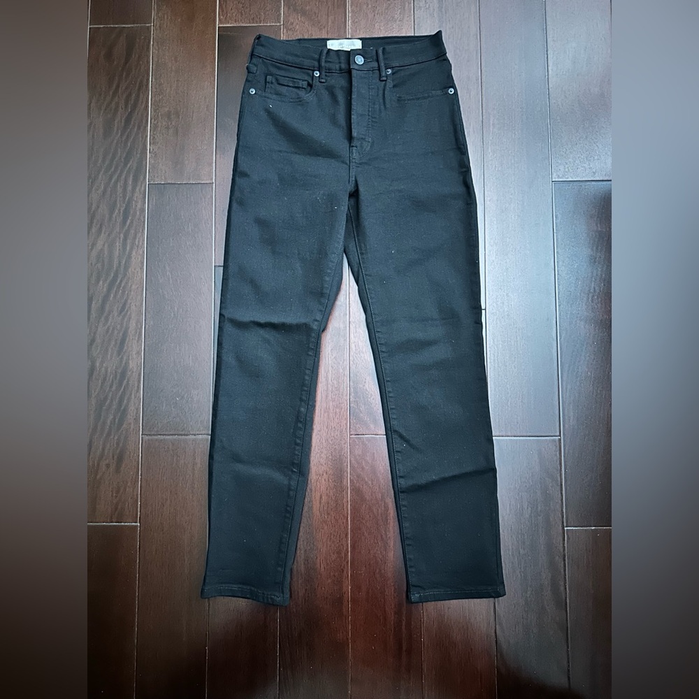 Everlane Black High Rise Slim Straight Jeans